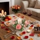 thumbnail image 4 of CaiYueKe Artificial Rose Garland Candle Ring Holder, Floral Candle Wreath Decor for Wedding Table Centerpiece Party Home Decorations, Faux Greenery Candle Surround Decorative Arrangement, 4 of 7