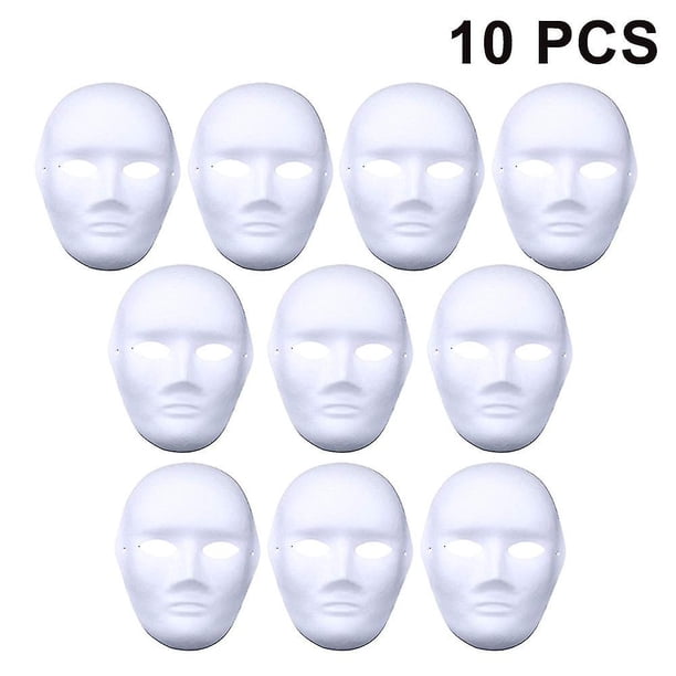 10 Piezas Máscaras De Halloween Máscaras De Plástico Para Manualidades Y Pintura Para Niños Ideal Para Fiestas De Cumpleaños Infantiles Y Carnaval