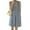 Blue, variant on ZANZEA Women Sleeveless Crew Neck Dress Back Button Loose Knee Length Dress