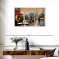 thumbnail image 3 of Elephant Stock Couple's Paris Stroll Wall Art - Horizontal Multi Panel Canvas - Dining Room Wall Decor - City Multi Panel - Red And Yellow Decor By e. Anthony Orme - 33" x 20", 3 of 8
