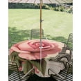 thumbnail image 3 of Outdoor Tablecloth with Umbrella Hole Zipper Pink Spring Floral Round Tablecloth 54" Waterproof Outside Table Cloth Vintage Rose Flower Retro Patio Table Cover Tablecloths for Picnic Party, 3 of 8