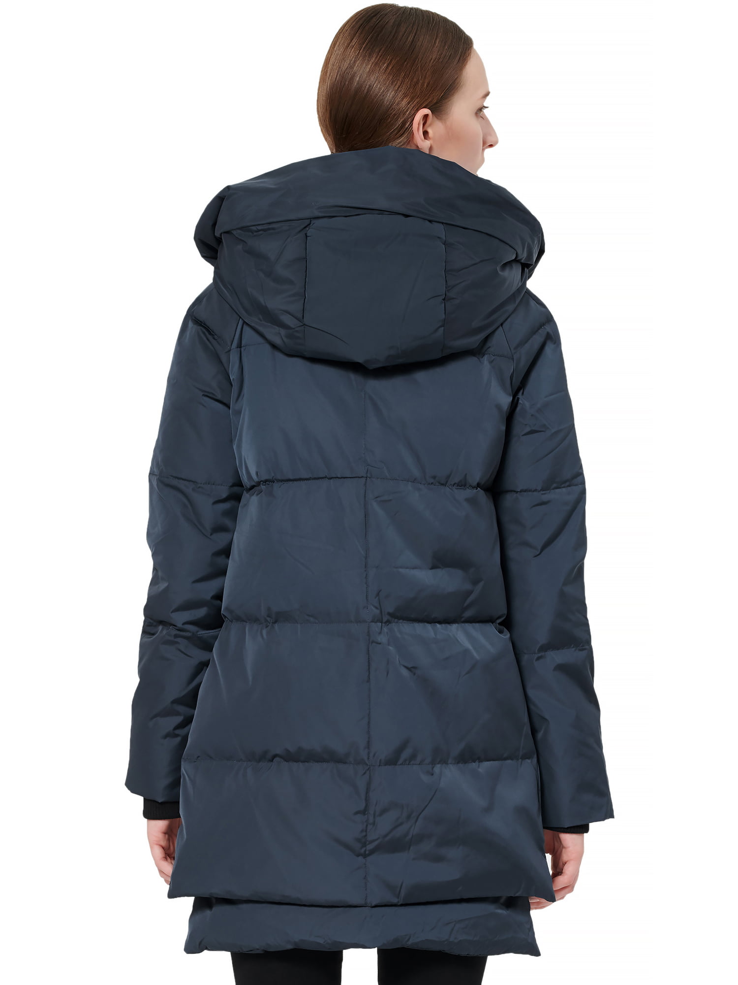 Airmiuu Women's Hooded Down Jacket Winter Thicken Warm Puffer Jacket Coat Mid-Length 