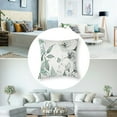 thumbnail image 5 of BANET Throw Pillow Covers Watercolor Peony Decorative Cushion Cover Paisley Flower Modern Square Cushion Shells Shams for Sofa, Bedroom, Living Room, Car, Set of 2, Grey Teal 24x24in, 5 of 7