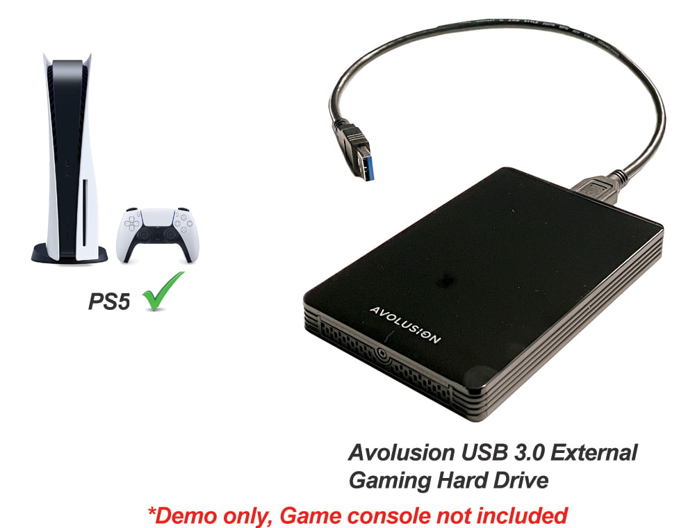Avolusion HD250U3-Z1-PRO 1TB USB 3.0 Portable External Gaming PS5 Hard  Drive - Black (PS5 Pre-Formatted) - 2 Year Warranty