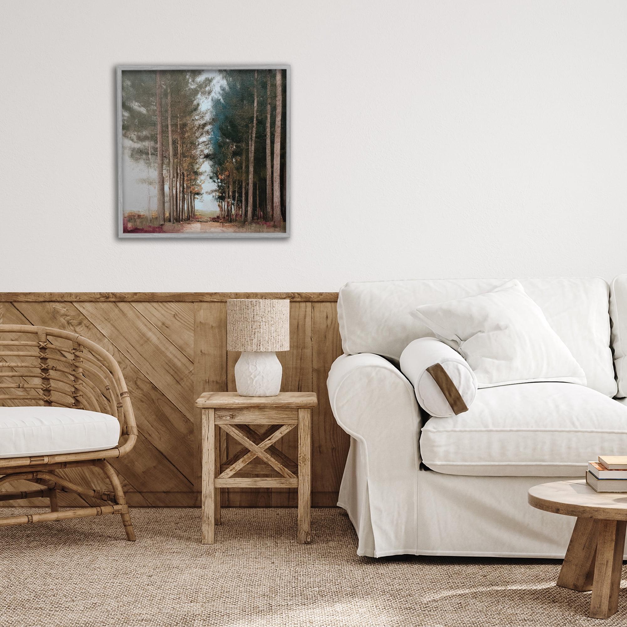 Stupell Industries Tall Trees Pathway Gray Framed Giclee Art, design by Kim Curinga