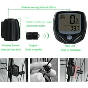 Bicycle Speedometer and Odometer Wireless Waterproof Cycle Bike Computer with LCD Display & Multi-Functions