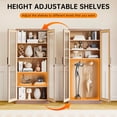 thumbnail image 3 of STANI 71"H Metal Glass Display Cabinet, 4 Adjustable Shelves,Lockable Storage Cabinets with Tempered Glass Door, for Home Office Pantry Bathroom,Brown, 3 of 9
