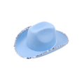 thumbnail image 2 of IAJDKMEK Adult Western Cowboy Hat with Curled Brim, Cowboy Hat with Trim for Outdoor and Party Wear for Men Women, 2 of 5