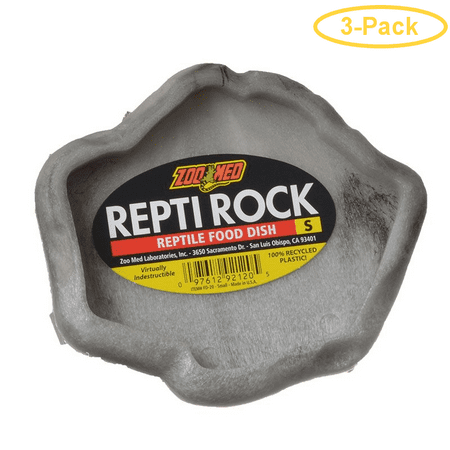 Zoo Med Repti Rock - Zoo Med Repti Rock - Reptile Food Dish Small (5.5 Long x 5 Wide) - Pack of 3