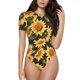 thumbnail image 1 of Balery Vintage Black Plaid Sunflower Body de cuello redondo de manga corta para mujer Tops de manga corta Tops básicos-Large, 1 of 7