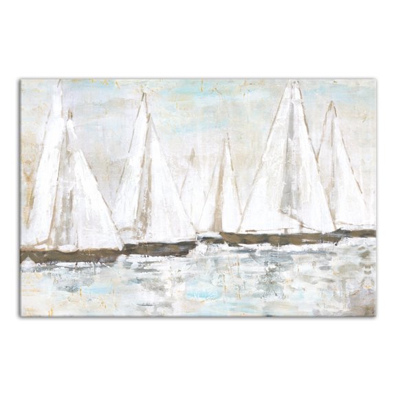 Creative Products White Painted Sailboats 36 x 24 Canvas Wall Art
