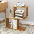 thumbnail image 4 of Gymax Bamboo Geometric Bookshelf 2-Tier S-Shaped Bookcase w/ Anti-tipping Device, 4 of 10