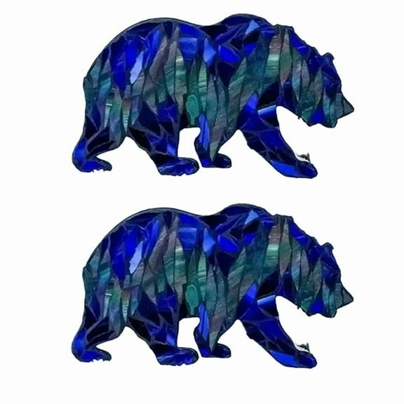 2PCS DIY Mountain Range Mosaic Kit Funy Sunflower Mushroom Stained Glass Craft Stained Glass Mosaic Kit,A,2 x snow decoration,As Shown