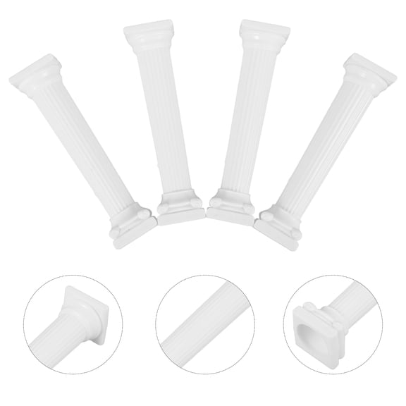Supvox White PP Roman Cake Supports for Elegant Wedding and Table Decor 4Pcs