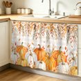 thumbnail image 2 of Thanksgiving Pantry Cabinet Curtains 28''x51'', Fall Pumpkin Leaves Vines Floral Brown Plaid Sink Skirt for Bathroom Kitchen Tall Utility Cabinet, Laundry Privacy Drape Waterproof Dishwasher Curtains, 2 of 9