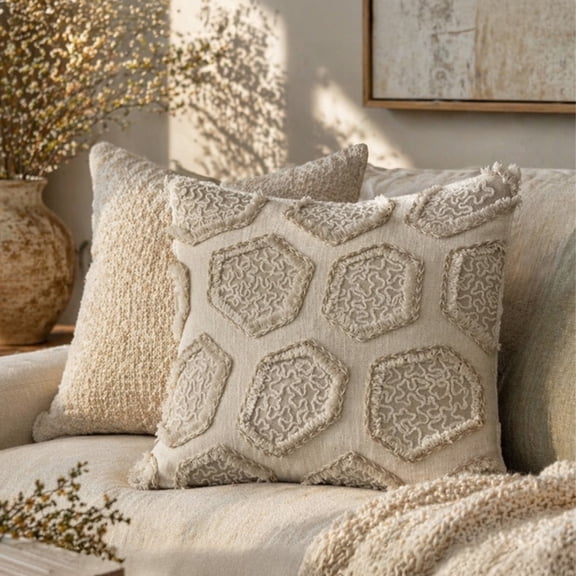 Frayed Contour Hand Crafted Decorative Designer Pillow Cover