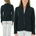 thumbnail image 2 of ToBeInStyle Women's High Collar Polar Fleece Long Sleeve Jacket - Black - 2X-Large, 2 of 8