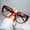 Red Leopard Print, variant on New Fashion Cat Eye Flat Glasses Unisex Double Color Decoration Eyeglasses