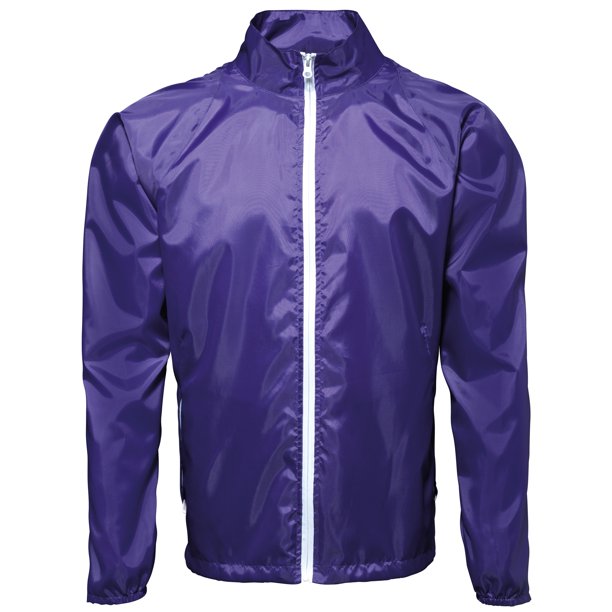 2786 - Chaqueta Cortavientos / chubasquero /Impermeable ligero hombre caballero - Senderismo/Running (Morado / Blanco)