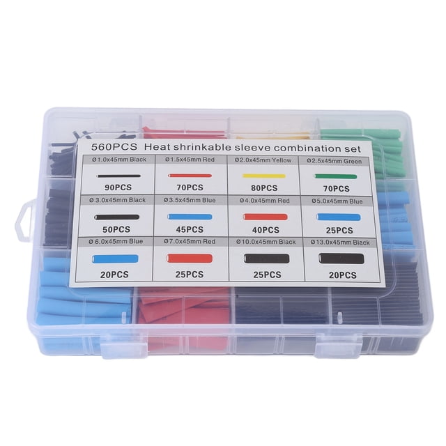 Kit de Tomos de retiro de calor, colorido colorido 560 piezas de envolta de alquiler de alambre tubing duradero para componentes para electrónicos para la conexión de alambre