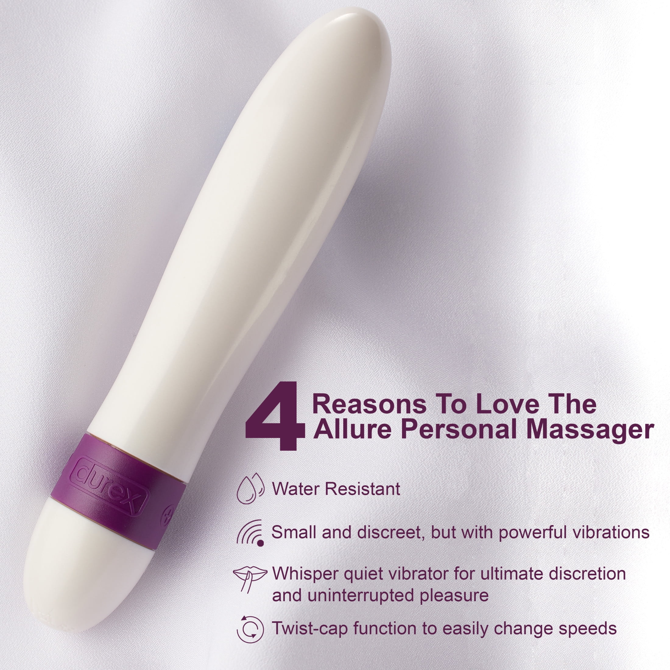 Durex Personal Massager, Bullet Vibrator, Powerful  Multi-speed, Long Lasting, Battery Inc, 1 Count