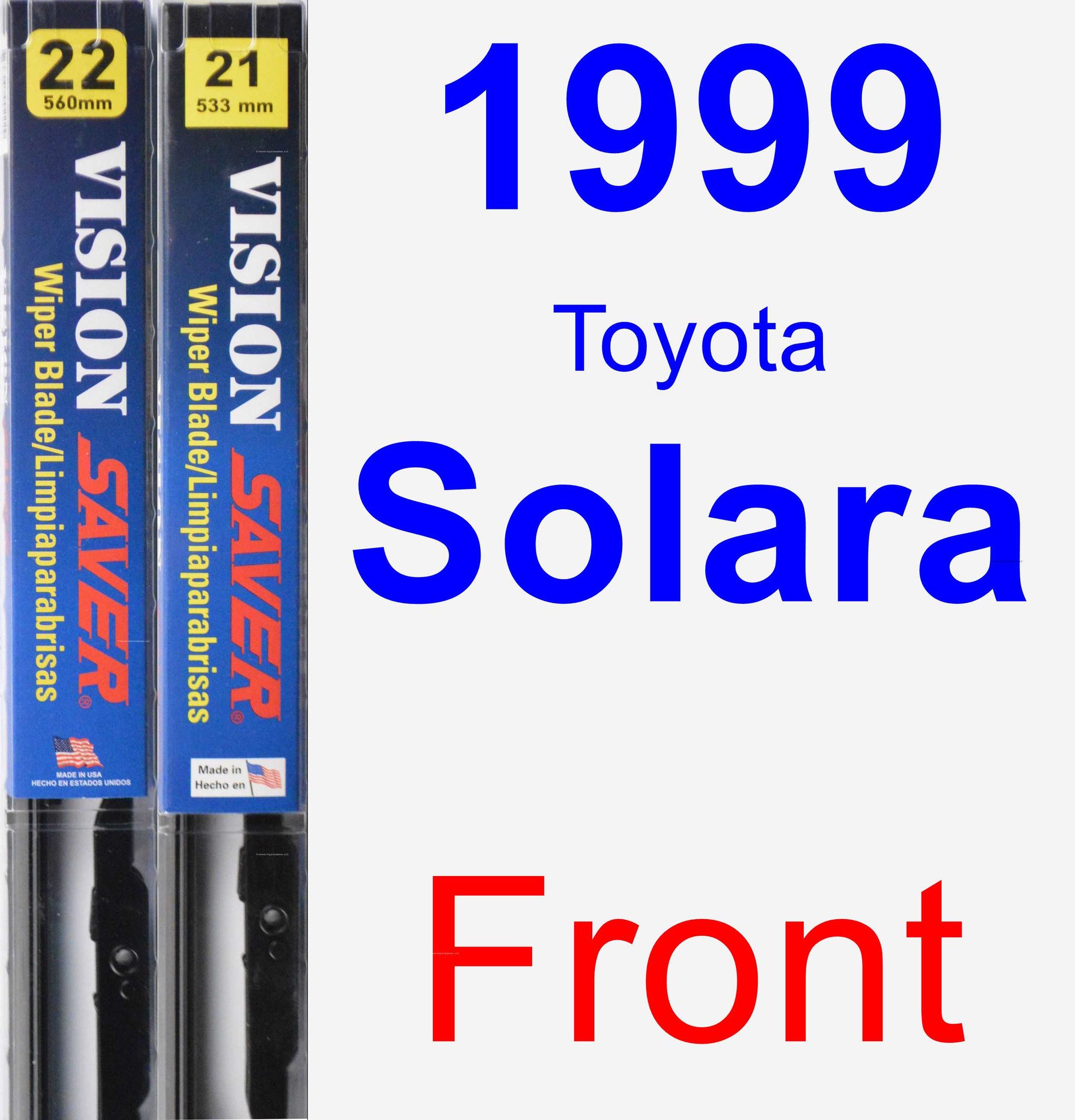 1999 Toyota Solara Wiper Blade Set/Kit (Front) (2 Blades) Vision