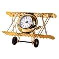 thumbnail image 1 of Leodye 1PCS European-style Iron Airplane Model Alarm Clock - Living Room Desktop Decorative Metal Craft -8.3*4.9IN, 1 of 3