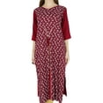 thumbnail image 7 of Bimba Women Maroon Straight Kurta Kurti Printed Tunic 3/4 Sleeve Slit Blouse, 7 of 7