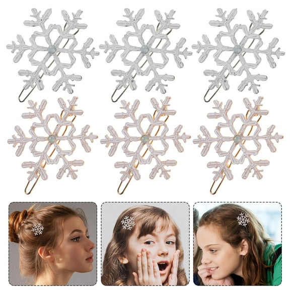 Clispeed 8Pcs Snowflake Hair Bow Clips Hair Accessory Does Not Damage Hair for Women