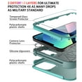 thumbnail image 6 of Diverbox for iPhone 13 Case [Shockproof] [Dropproof] [Tempered Glass Screen Protector + Camera Lens Protector],Heavy Duty Protection Phone Case Cover for Apple iPhone 13(Teal), 6 of 7