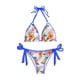 thumbnail image 2 of Trajes de baño Amzcrzy Tankini para mujer, trajes de baño, bikini de dos piezas con tiras estampadas de moda para mujer, traje de baño de tres piezas para vacaciones en la playa, azul, M, 2 of 5