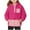 Hot Pink, variant on Efsteb Girls Sweatshirts Casual Comfy Cute Tops Patchwork Loose Fashion Button Hooded Sweatshirt with Pocket Long Sleeve Tops Pullover (Brown,7 Years)