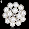 thumbnail image 2 of Xinyolin Flower Rhinestone Imitation Pearl Brooch, Wedding Bouquet Decor, 2 of 7