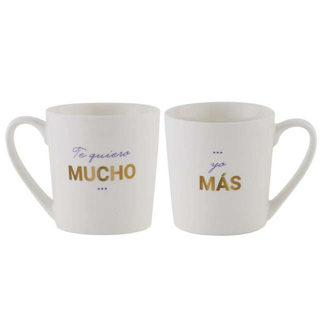 Set de Tazas para Café de Parejas de 500ml LuckyLy, Modelo TQM blanco 500ml