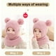 thumbnail image 5 of Niñas pasamontañas bebé niños lindo gorro bufanda invierno cálido orejeras sombrero de punto niños doble pompón pasamontañas esquí snowboard (color al azar) JAMW Sencillez, 5 of 5