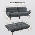 thumbnail image 3 of Convertible Sectional Sofa Couch, 3 Seat L Shaped Sofa with Removable Pillows Soft Corduroy Fabric Small Couch Mid Century for Living Room, Apartment and Office (Gray), 3 of 10