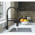 thumbnail image 2 of ANGELES HOME LED Light Kitchen Faucet with Pull Down Sprayer, Single Handle Kitchen Sink Faucet with 2 Spout, 360° Rotation, Matte Black, 2 of 9