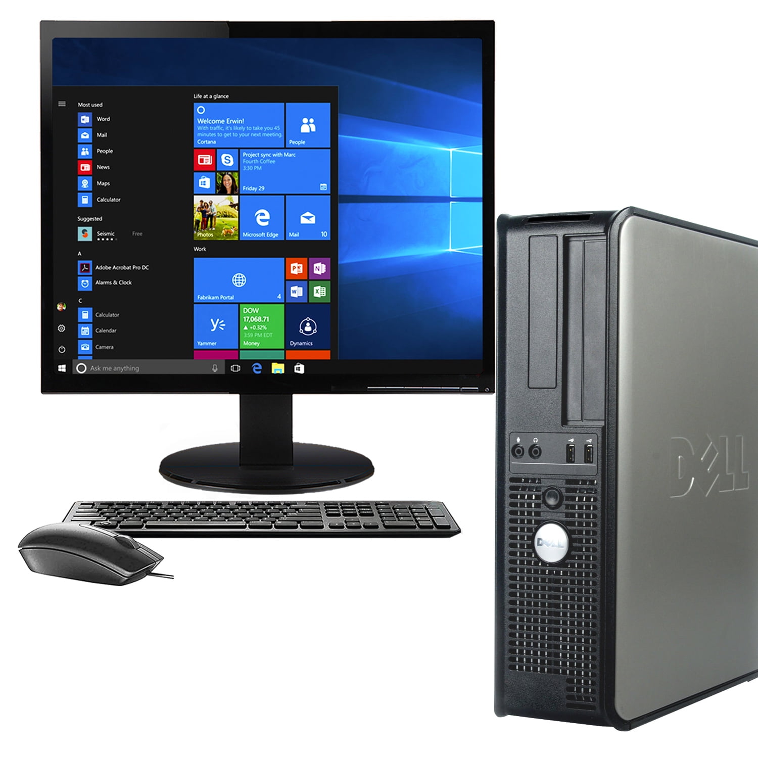 Dell Optiplex 755 Desktop Core 2 Duo  8GB 160Gb Dvd WiFi Windows 10  Professional 64 Bit Computer PC & 19