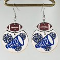 thumbnail image 2 of Soccer Earrings Cheerleaders Multicolor Rugby Geometric Wooden Print Cheer Earrings Rugby Cheerleader Earrings Cheer Jacket Earrings Girls Earrings for Sensitive Ears Rhinestone Earrings Earring Set, 2 of 4