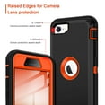 thumbnail image 3 of Petocase for iPhone SE Case 2022/2020,iPhone 8/7 Case 4.7 inches with Belt-Clip Holster Built-in Screen Protector Shockproof Drop Proof 3 in 1 Full Body Rugged Heavy Duty Durable Cover,Black/Orange, 3 of 7
