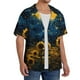 thumbnail image 2 of Fotbe Oil Starry Sky Sunflower Camisa Estampada de Manga Corta para Hombre, Casual de Verano, Estilo Playero, Sin Arrugas-Large, 2 of 5