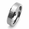 thumbnail image 2 of Women's 6MM Comfort Fit Tungsten Carbide Wedding Band Vertical Grooved Beveled Edges Ring (5 to 12), 5, 2 of 3