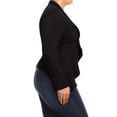 thumbnail image 2 of Women's Plus Size Casual Long Sleeves Open Front Solid Office Work Wear Blazer Jacket, 2 of 3