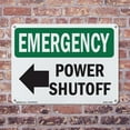 thumbnail image 5 of Power Shutoff [Left Arrow] With Symbol OSHA Emergency Aluminum Sign 18 Inch x 12 Inch - 10 Pack, 5 of 8