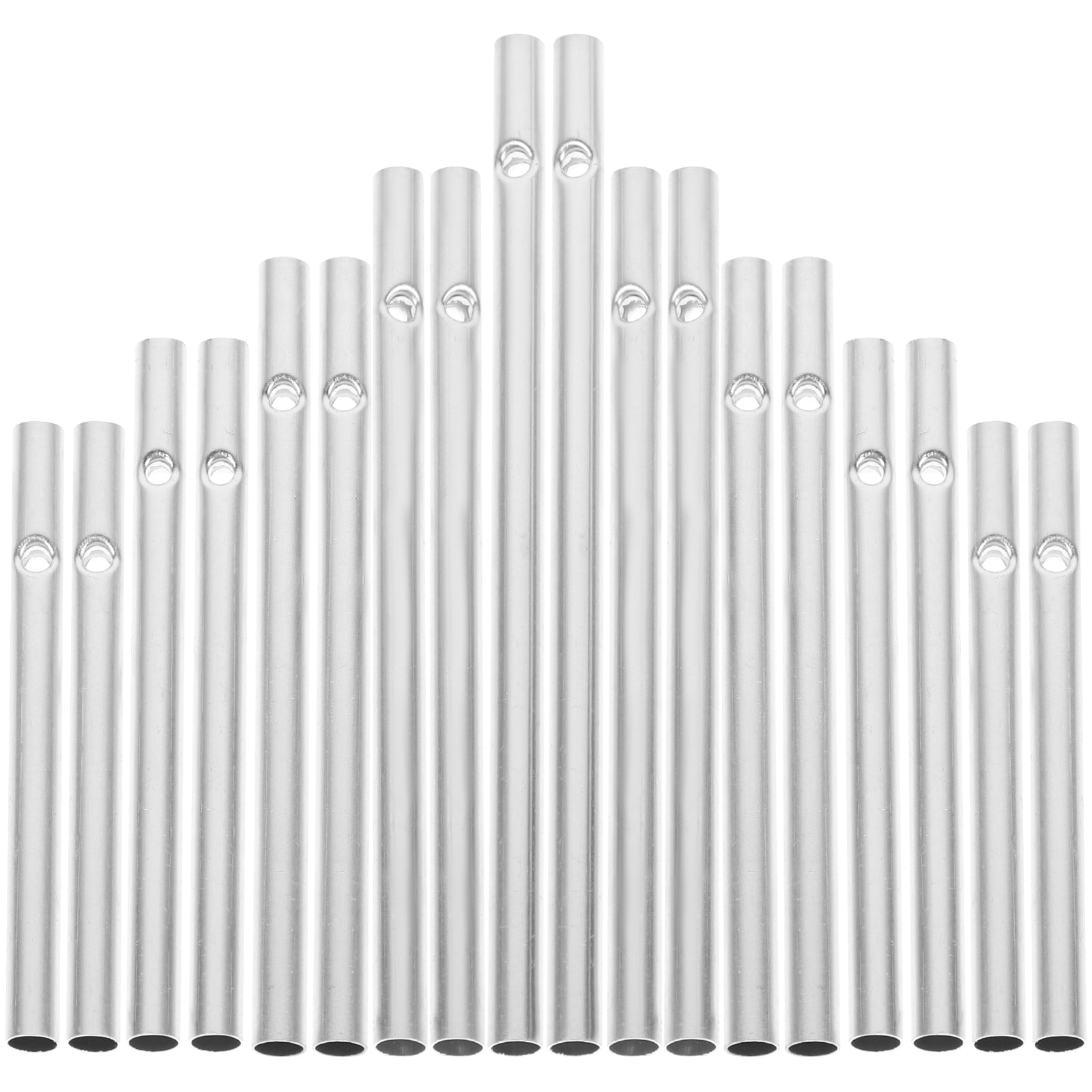 Homemaxs 60pcs Hollow Tubes Aluminum Tubes Replacement Pipes for Wind