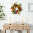 thumbnail image 4 of Nearly Natural Floral Polyester Wreath, 22" (Assorted Colors), 4 of 5