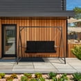 thumbnail image 2 of ARDEN Indoor / Outdoor Swing Cushion Set, 56 x 20, Water Repellent, Fade Resistant, Cushion Set for swing or bench Black Leala, 2 of 8