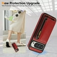 thumbnail image 3 of Dteck Wallet Case for Google Pixel 9 Pro / Pixel 9, Magnetic Clasp Zipper Purse PU Leather Wristlet Wallet Case with Credit Card Slot Holder Back Flip Cover with Strap for Pixel 9 Pro / Pixel 9,Red, 3 of 6