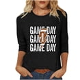 thumbnail image 2 of Mareep T-shirt pour Femmes P-2TG Baseball Décontracté Imprimé Col Rond Manches Trois-Quarts T-shirt Ample Hauts pour Femmes Liquidation, Cadeau, 2 of 4