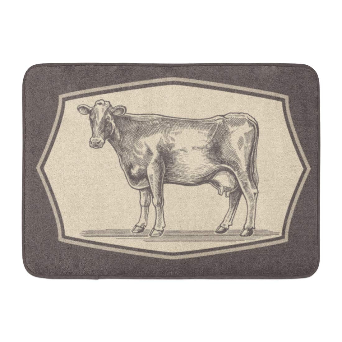 GODPOK Graphic Brown Milk Cow in Graphical Style The Red Dairy Beef Rug